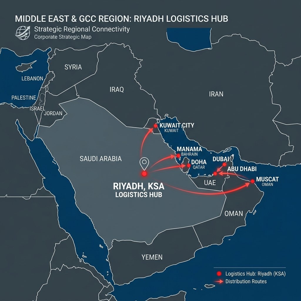 Jad Al Riyadh Middle East Logistics Coverage Map